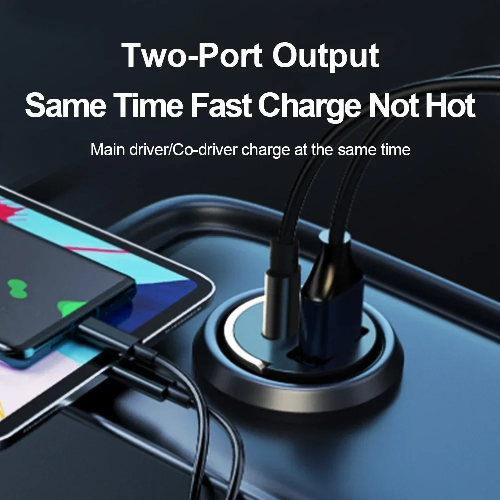 200w Mini Car Charger Lighter Fast Charging 100w Pd Usb Type C Dual Ports For Xiaomi Samsung Huawei