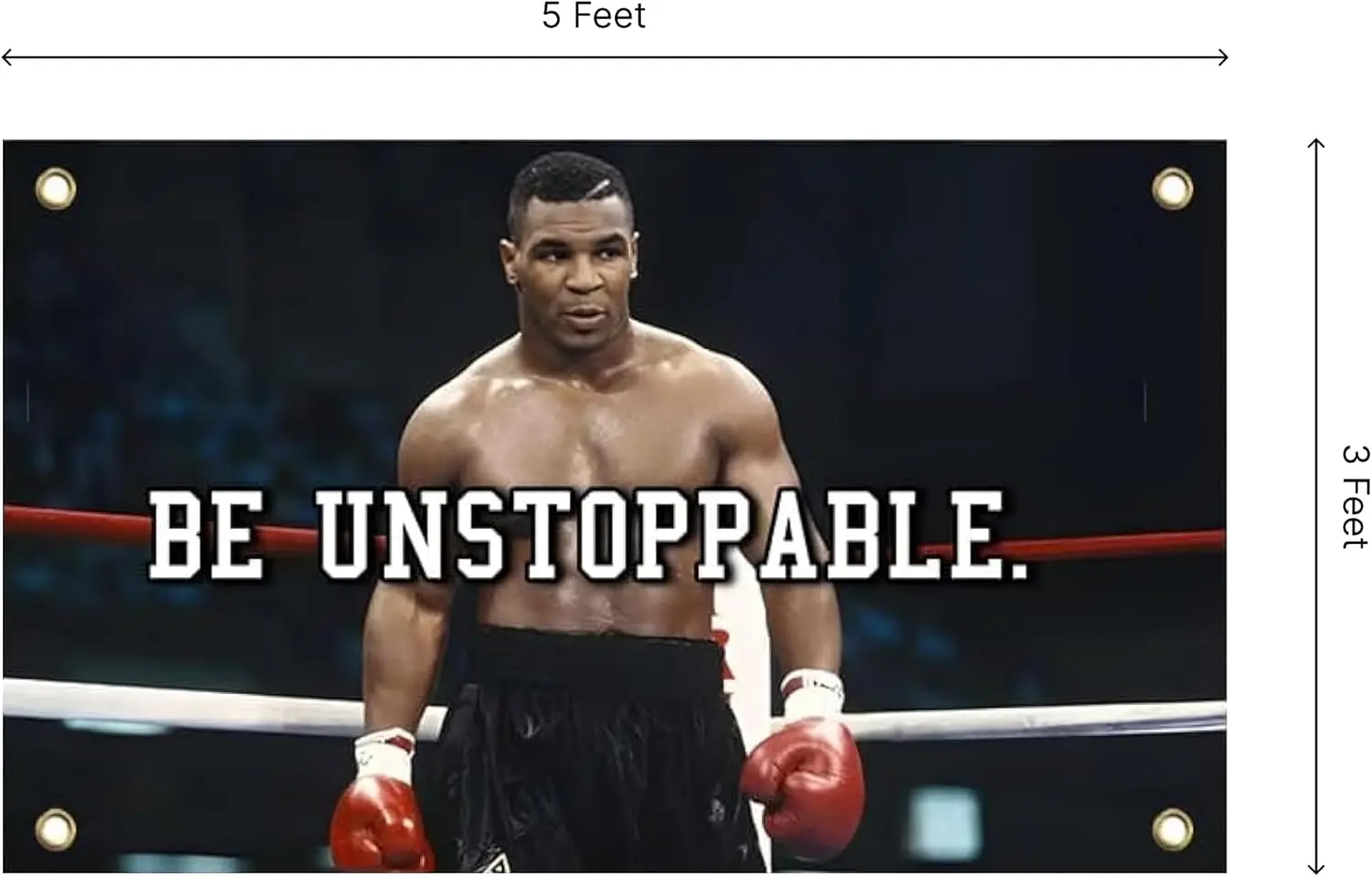 3'x5' Tyson Be Unstoppable Flag with Four Brass Grommets-Motivational Gym Banner-Stay Motivated with Cool Motivation Art