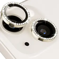 Glitter Diamond Tempered Glass Camera Lens Protector Screen Film - iPhone 13 13 Mini (Diamond Gold)