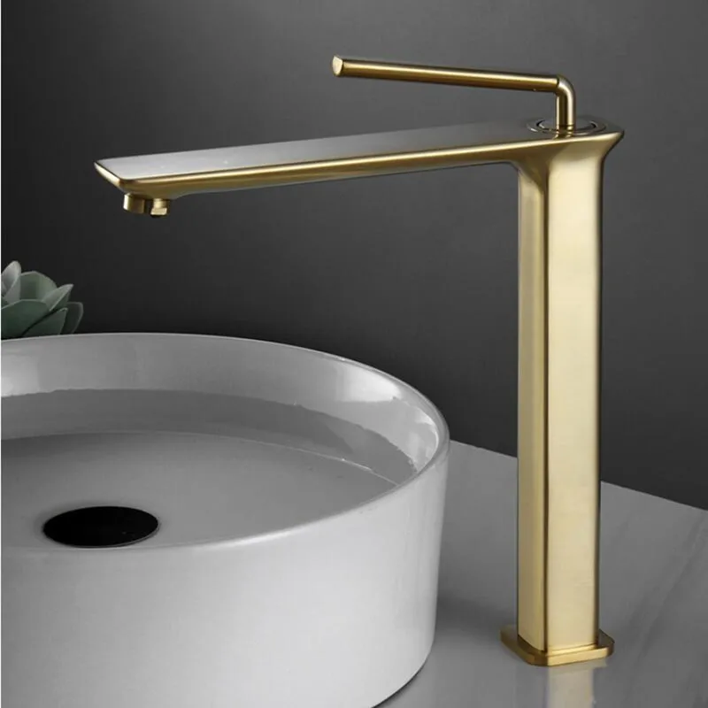 

Basin Faucet Brush gold Solid Brass Sink Mixer Tap Hot and Cold Single Lever Decked Basin Lavtory Faucet Black Chrome