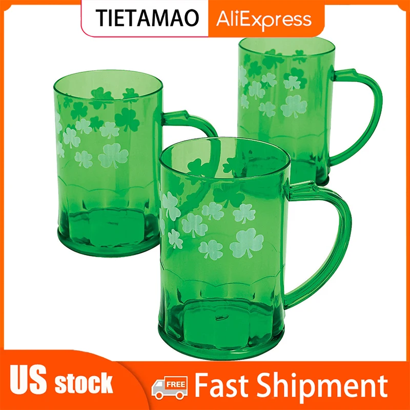 

Пластиковые кружки ко Дню Св. Патрика-12 карат. Молочная кофейная чашка с ручкой зеленая Продажа с дюжиной термостойких чашек для зубной щетки оптовая продажа