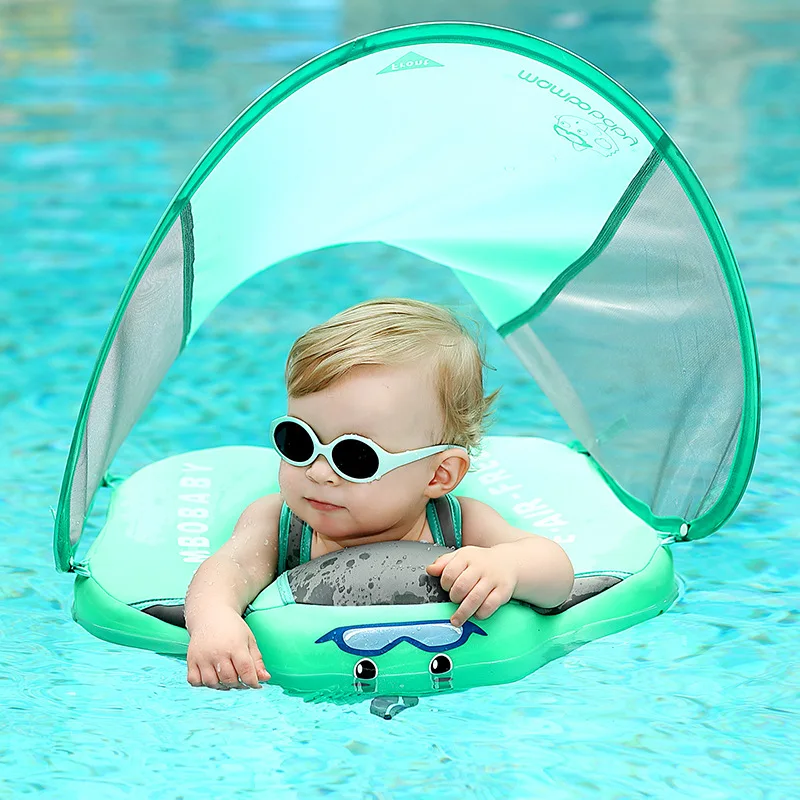 Baby Floating Swimming Ring Pool With Canopy | Non-Inflatable Pool For Kids