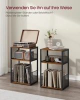 Support pour tourne-disques VASAGLE à 3 niveaux pour jusqu'à 100 albums, table d'appoint pour salon et chambre 5