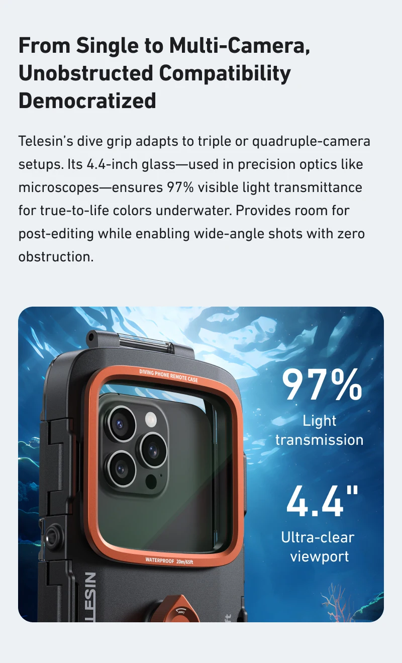 Diving Waterproof Phone Camera Shoot Hand Grip Phone Case Holder Shooting Aid Re