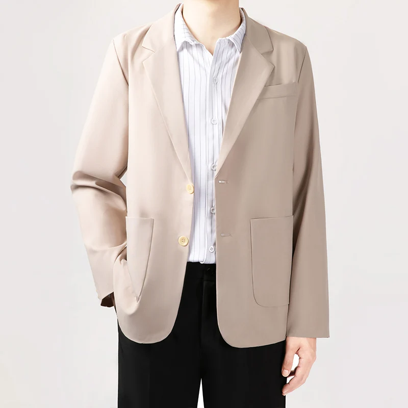 Korean Brand Mens Casual Blazer Fashion Loose Business Casual Suit Coat Gentleman Suit Jacket Men Clothing Homme Blazers