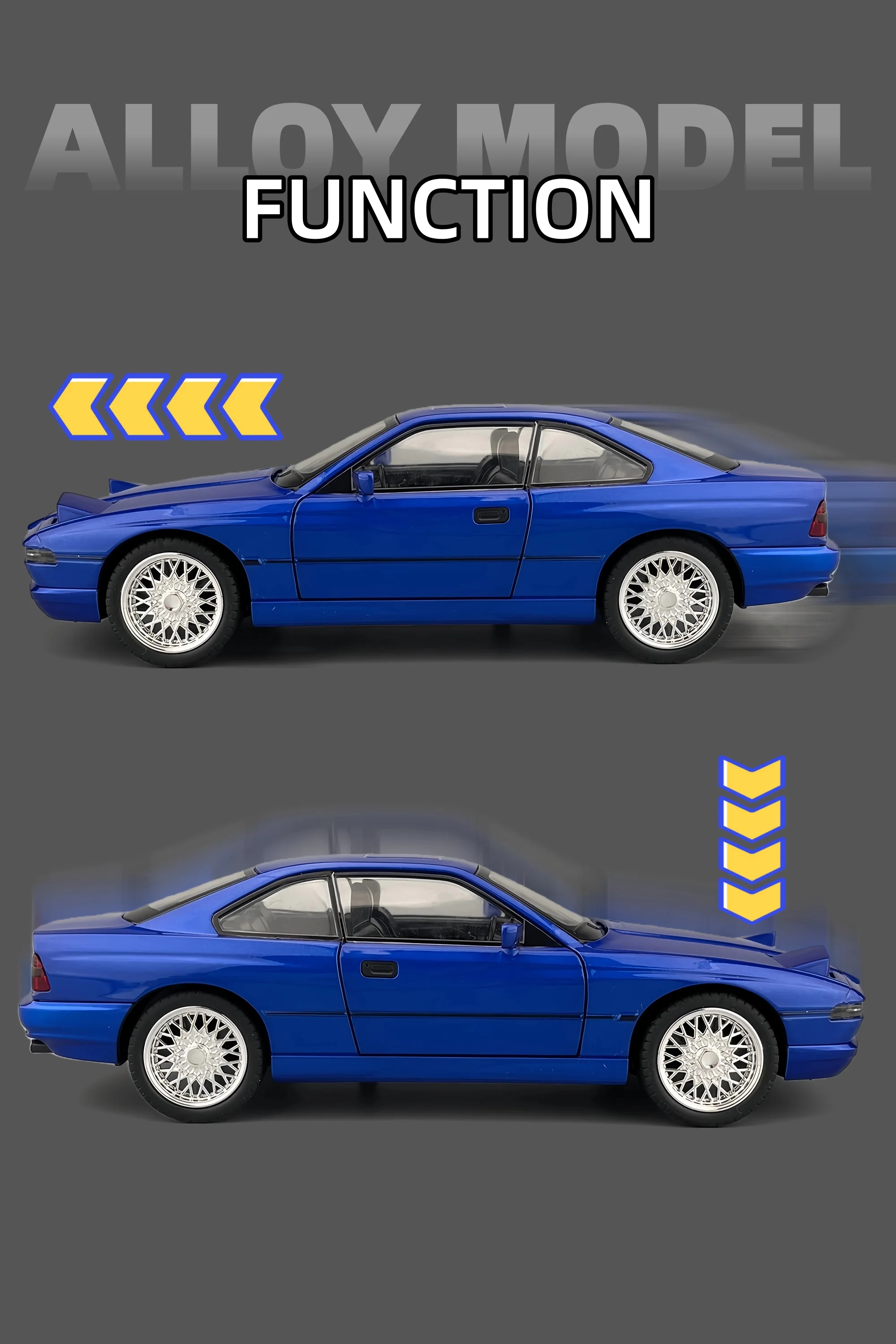 1:24 850 CSI E31 Alloy Diecast Car Model Simulation with Sound