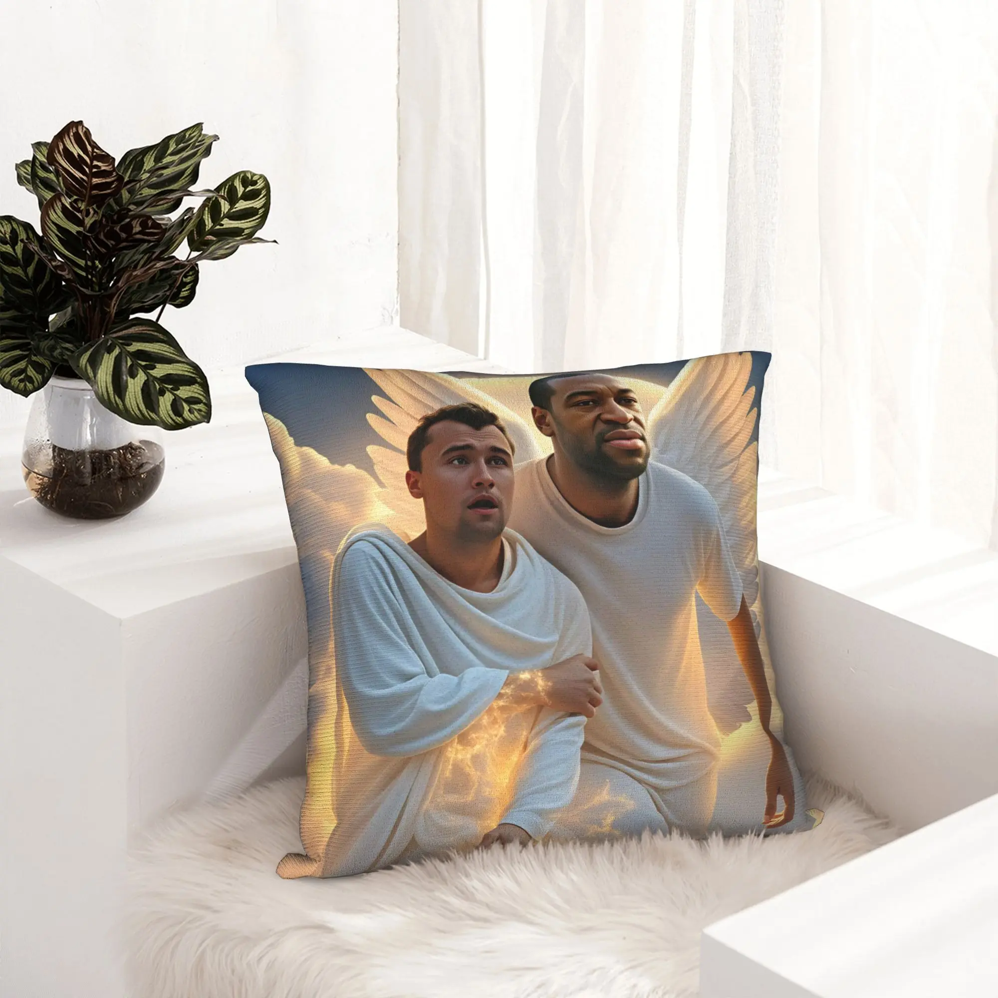 Charlie Kirk & George Floyd Kissenbezug, bequemer Kissenbezug für Couch, Sofa, Schlafzimmer, niedlicher, lustiger Kissenbezug – Detail 8