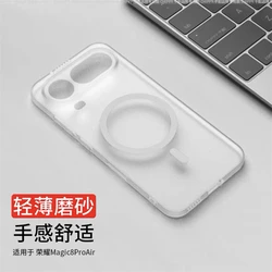 Matte Transparent TPU Soft Silicone Phone Case - Slim Protective Back Cover for Honor Magic8 Pro Air (WHITE with Magnetic)