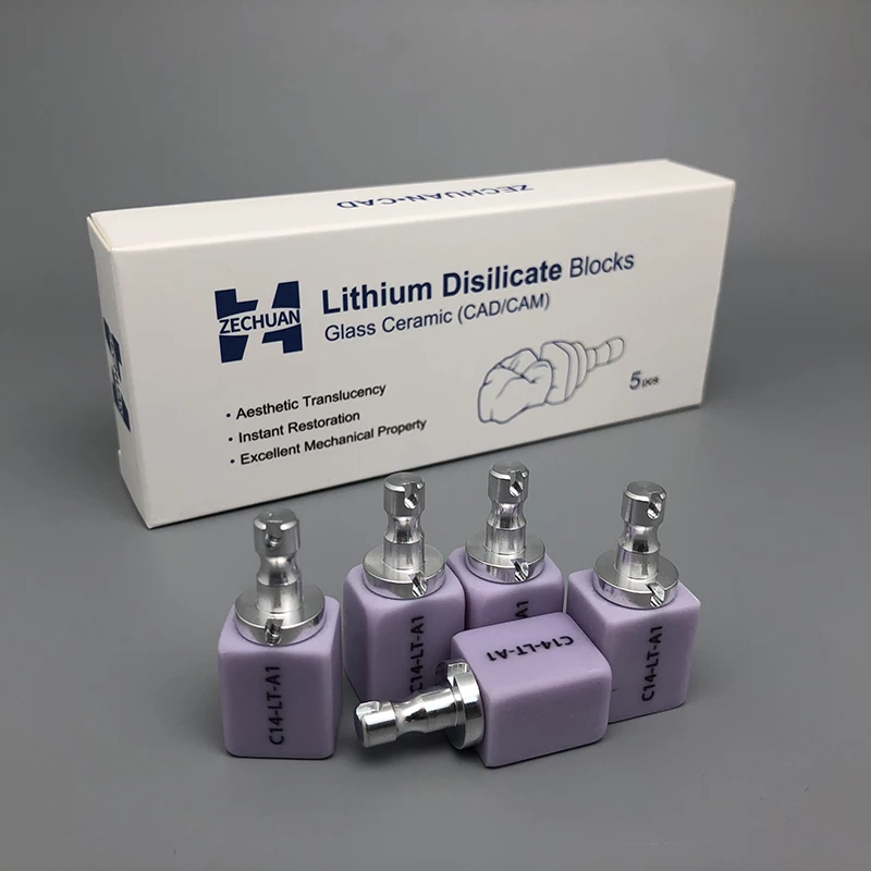C14 LT/HT Lithium Disilicate Cad Cam Dental Translucency Materials Emax Glass Ceramic Blocks 4