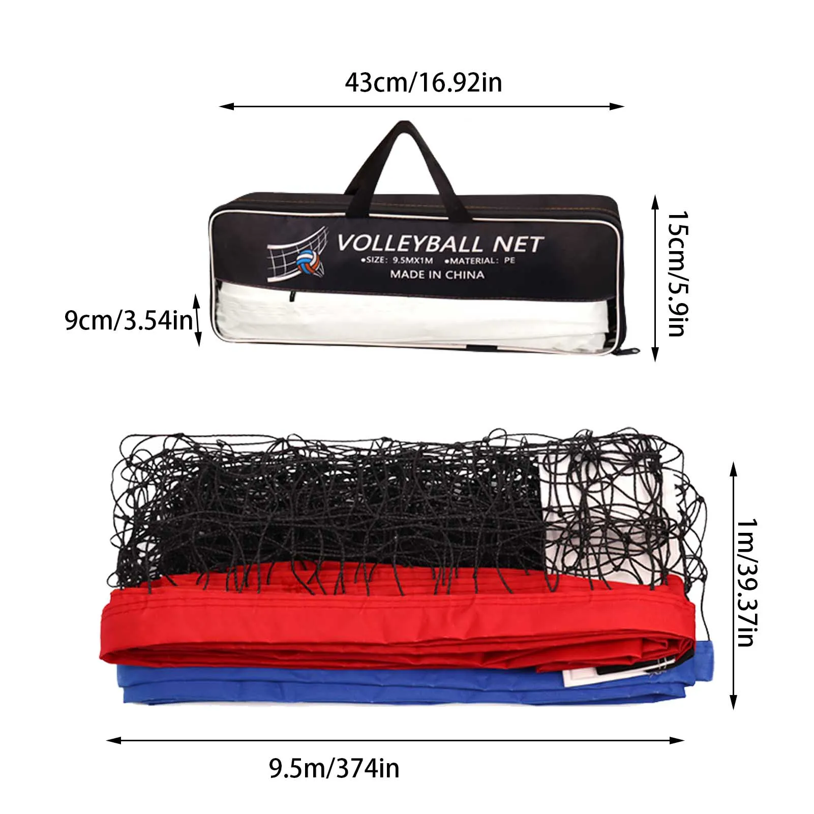 Beach Volleyball Net Outdoor Portable Outdoor Volleyball Net Replacement Volleyball Practice Net For Pool Backyard Beach Lawn 6
