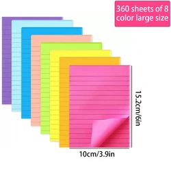 Colorful Sticky Note Set - 200 Sheets of Self - Adhesive, Easy - to - Apply Notepad (Large 360 sheets)