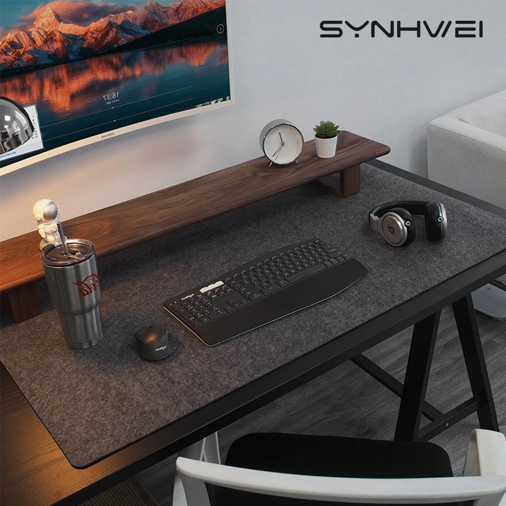 Grande Tamanho Office Computer Desk Protector Mat lã Sentiu Mouse Pad Almofada do Portátil Tapete de Teclado Antiderrapante Gaming Acessórios