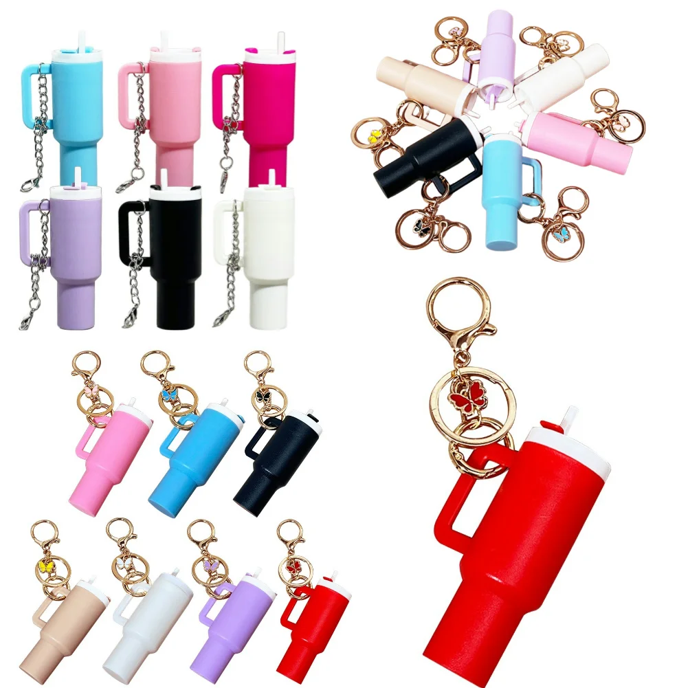Mini Cup Keychain Chain Lip Balm Keychain Chapstick Holder for Stanley Water Bottle Accessories