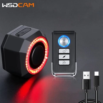 Smart Bike Light Alarm Brake-Sensing Taillight Remote Control Motorcycle Alarm Security Protection 110dB 1