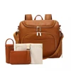 PU Leather Baby Nappy Diaper Bag Backpack+Changing Pad+Stroller Straps+Insulation bag+Cosmetic bag 1
