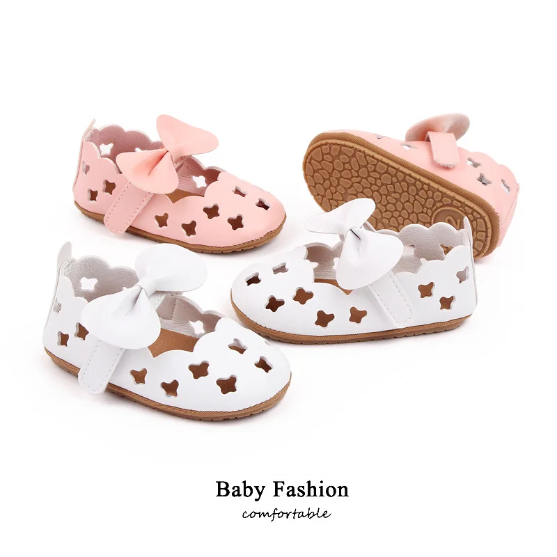 

Summer Newborn Baby Girls Shoes PU Leather Rubber Sole Princess Beach First Walkers