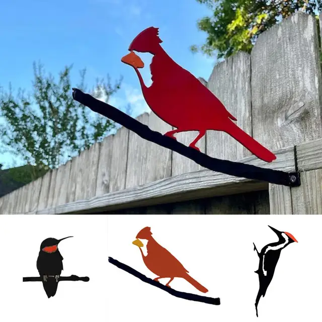Elegáns Kerti Téttervezés Pileated Madár Rozsdás Üreges Plug-In Szobor Fa Tét Harkály Dekoráció - Image 2