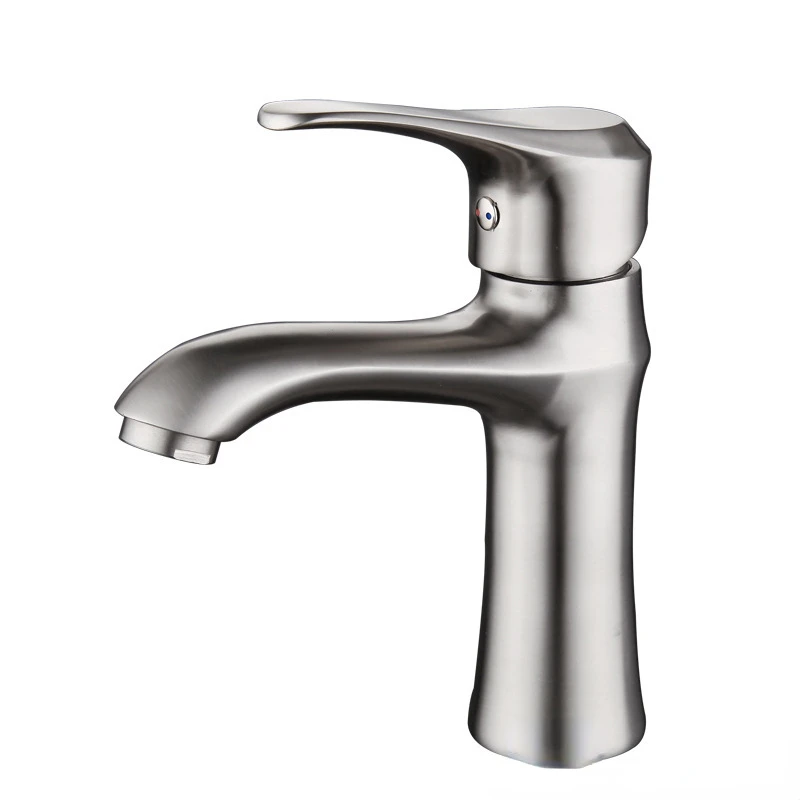 

304 Stainless Steel Single Pan Cold and Hot Water Faucet Wash Hands and Face Under The Basin Mixed Faucet