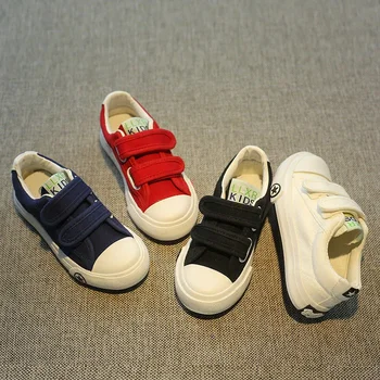 Children's Canva Shoes Magic Stickers Autumn New Style Medium Large Kids Student Shoes Men Women's Kids Korean Fabric