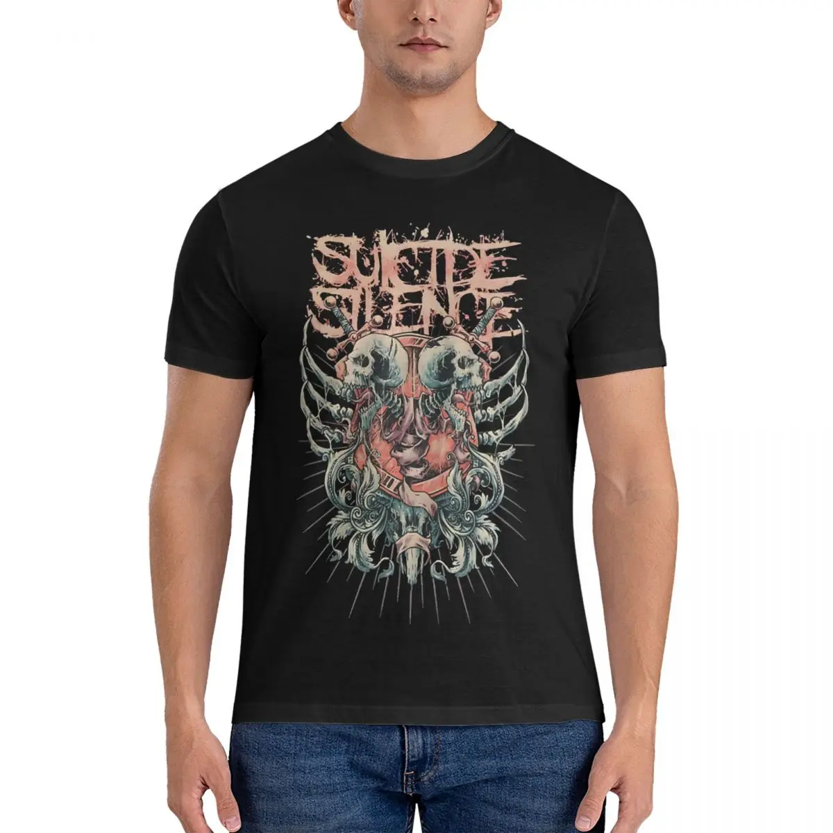 

Brilliant T-Shirt Men Suicide silence Unique Pure Cotton Tees Round Collar Short Sleeve T Shirts Party Tops