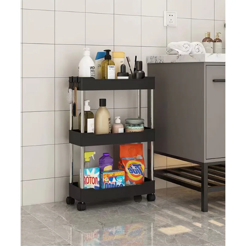 Utility Cart Storage Shelf 1pcs Rolling Movable Gap Storage Rack Kitchen Bathroom Slim Slide Organizer Shelf Livingroom