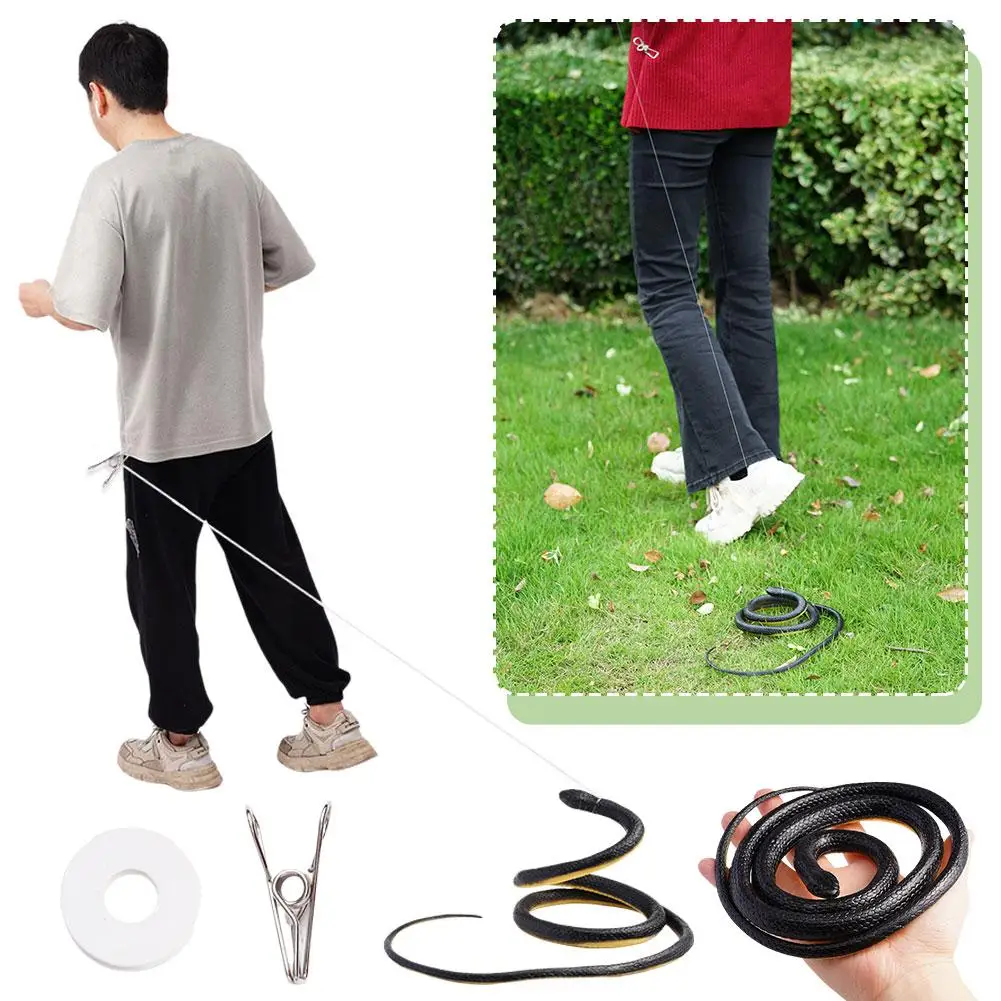 Tricky Scary Simulation Rubber 120CM Soft Rubber TPR Material Environmentally Snake Simulation Fake Toy Props Horror Friend I7P8
