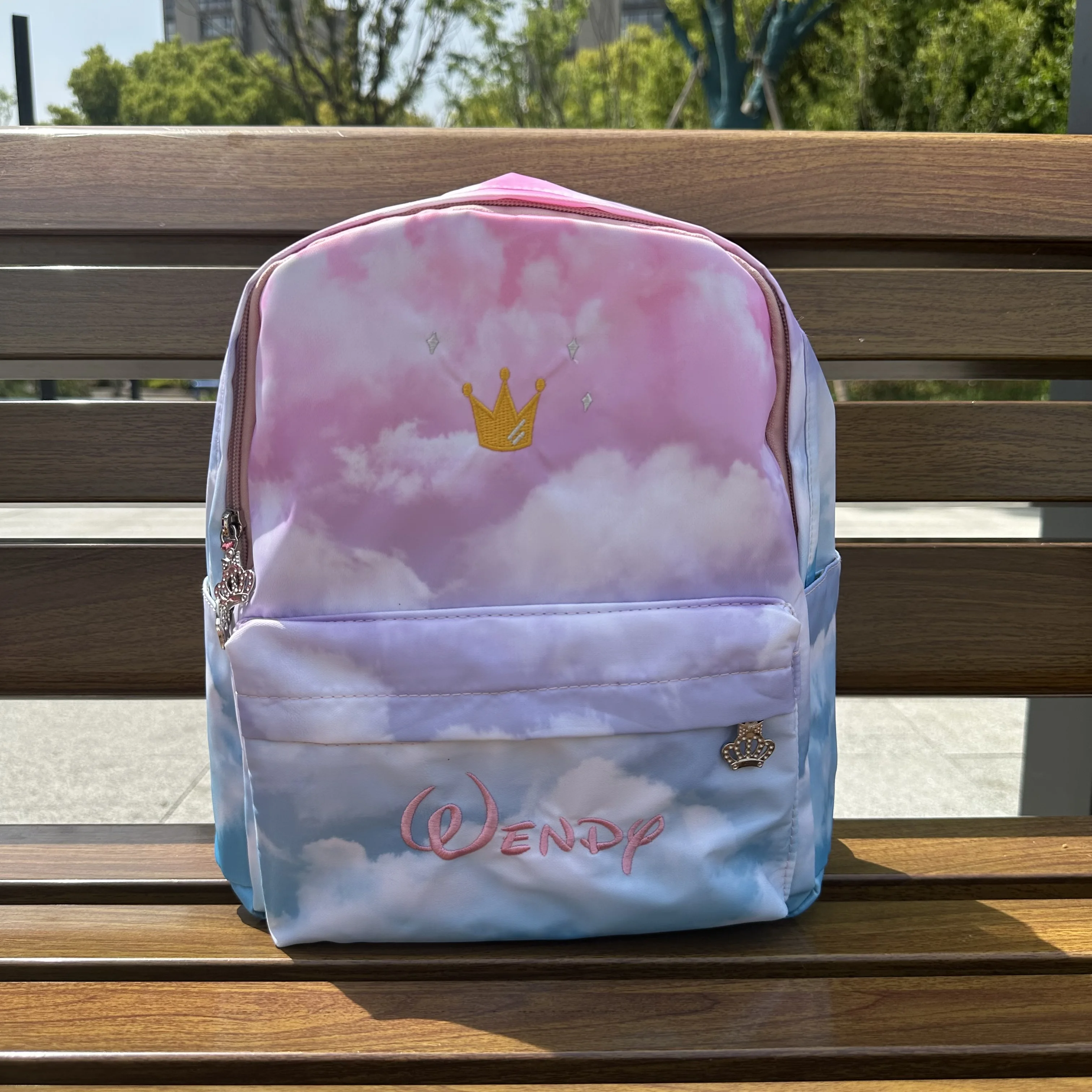 

Embroidered Girls' Primary School Schoolbag Cute Large Capacity Backpack Name Customized Starry Sky Cloud Lightweight Gift Bag