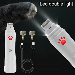 Coupe ongles électrique pour animaux de compagnie, Usb, lumière LED, pour chats, chiens, toilettage, 3 vitesses 