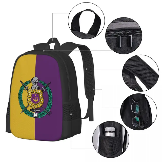 Omega Fraternity Psi Phi OPP Travel Laptop Backpack, Business College School Computer Bag Gift for Men & Women - Image 4