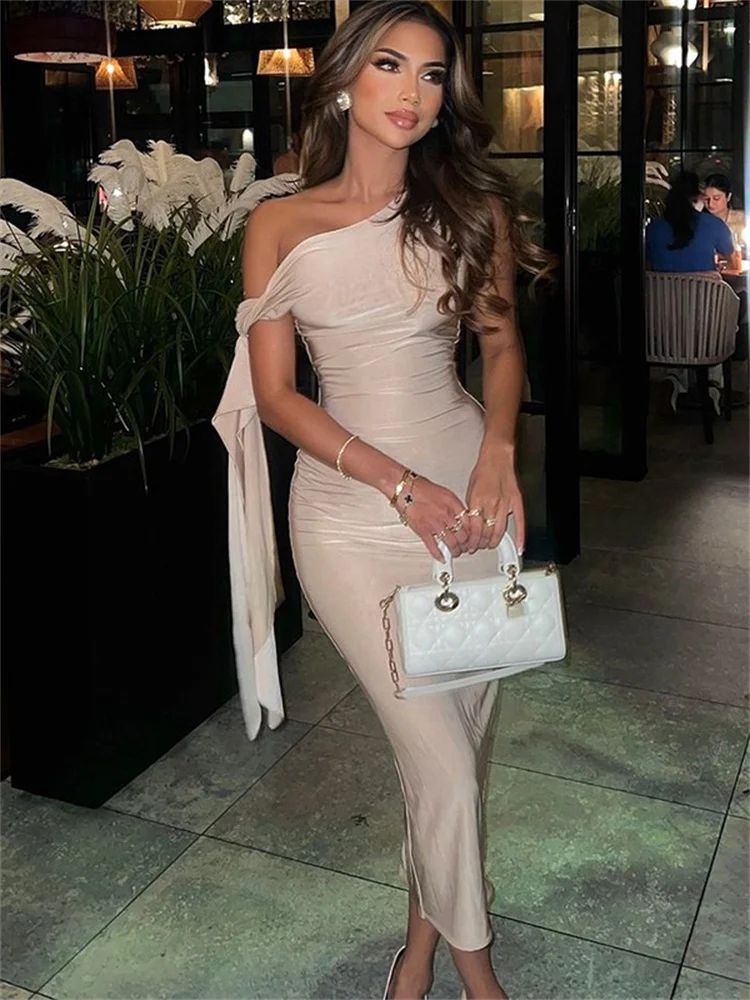 Off-Shoulder Patchwork Slim Dress Women's Bandage Sleeveless Backless Fashion Elegant Party Dress New Female Long Dress