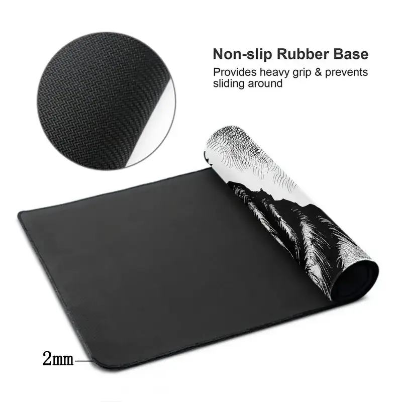 Black White Anime Mouse Pad Guts sword in berserk Gamer Mouse Mat Computer gaming Accessories Keyboard Laptop mouse Desk pad - Image 4