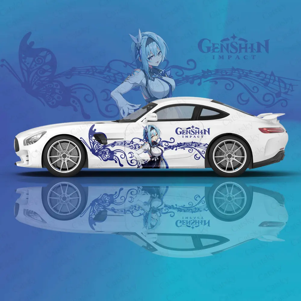 

Anime Genshin Impact Eula Custom Car Sticker Decal Hood Door Body Vinyl Sticker Graphic Wrap Car Sticker Decoration Accessories