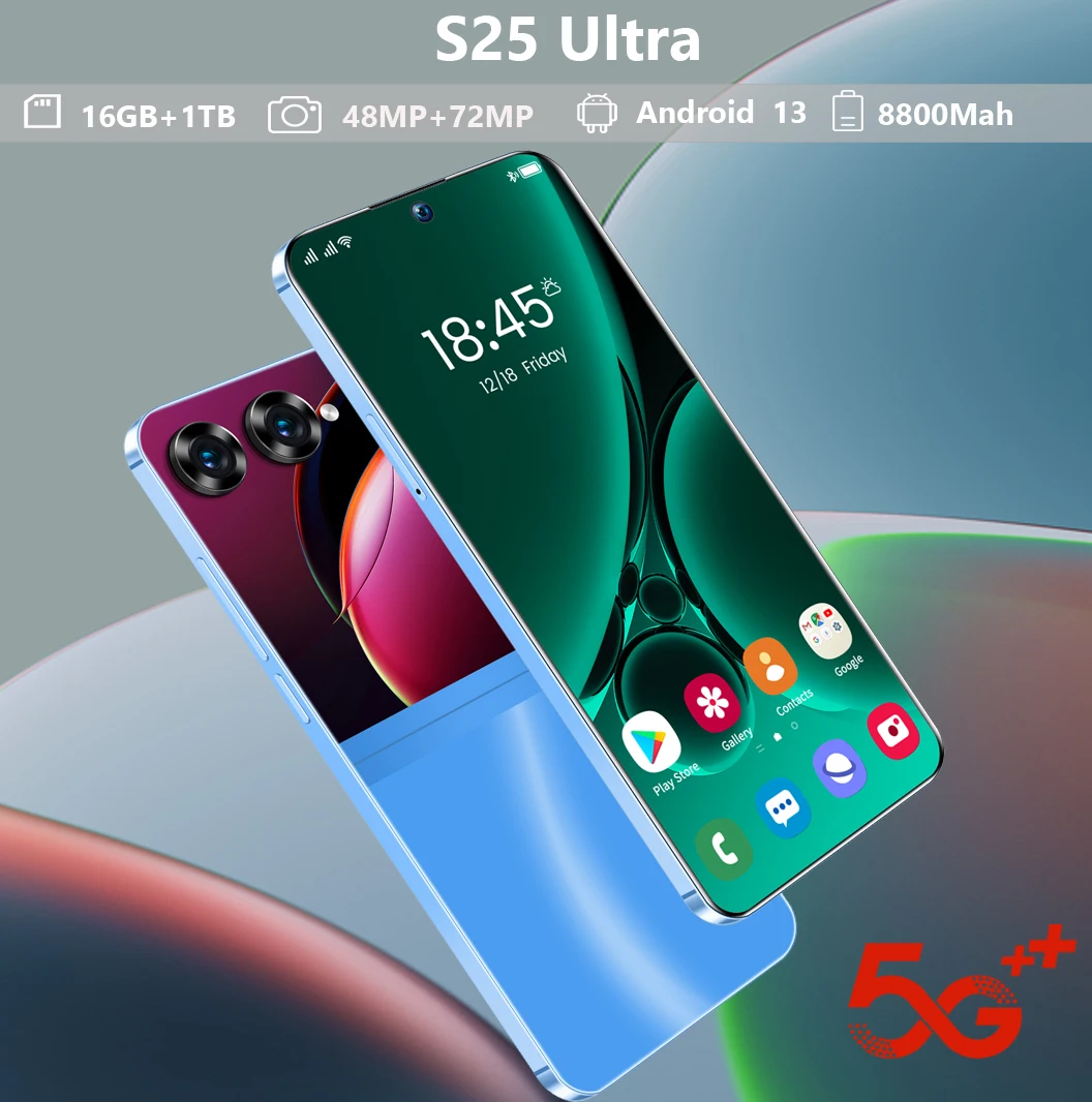 

S25 Ultra Smartphone 5G Qualcomm8 Gen 2 10 Core 7.3 Inch 2280*3088 Resolution 16GB+1TB 48+72MP 8800mAh Android 13 Mobile Phone