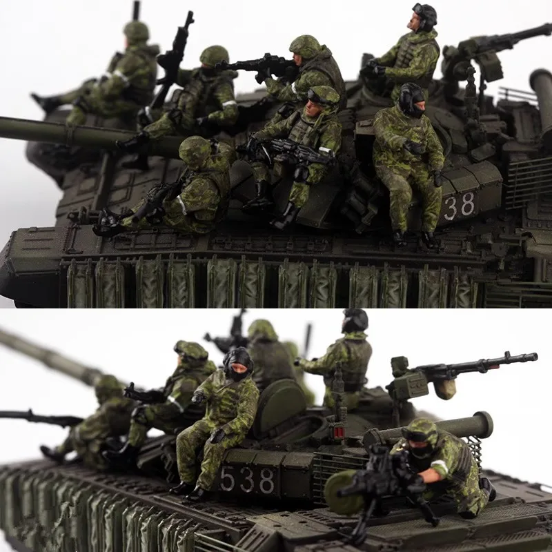 

1:72 Scale Model Resin Russian Armored Vehicle 8Pcs Soldiers Action Figure Toys DIY Scene Accessory Display Fans Collection