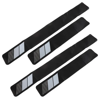 4 Pcs Car Door Sill Protector Imitation Easy Installation Scratch Resistant Suitable for Various Cars Pickup Trucks 1