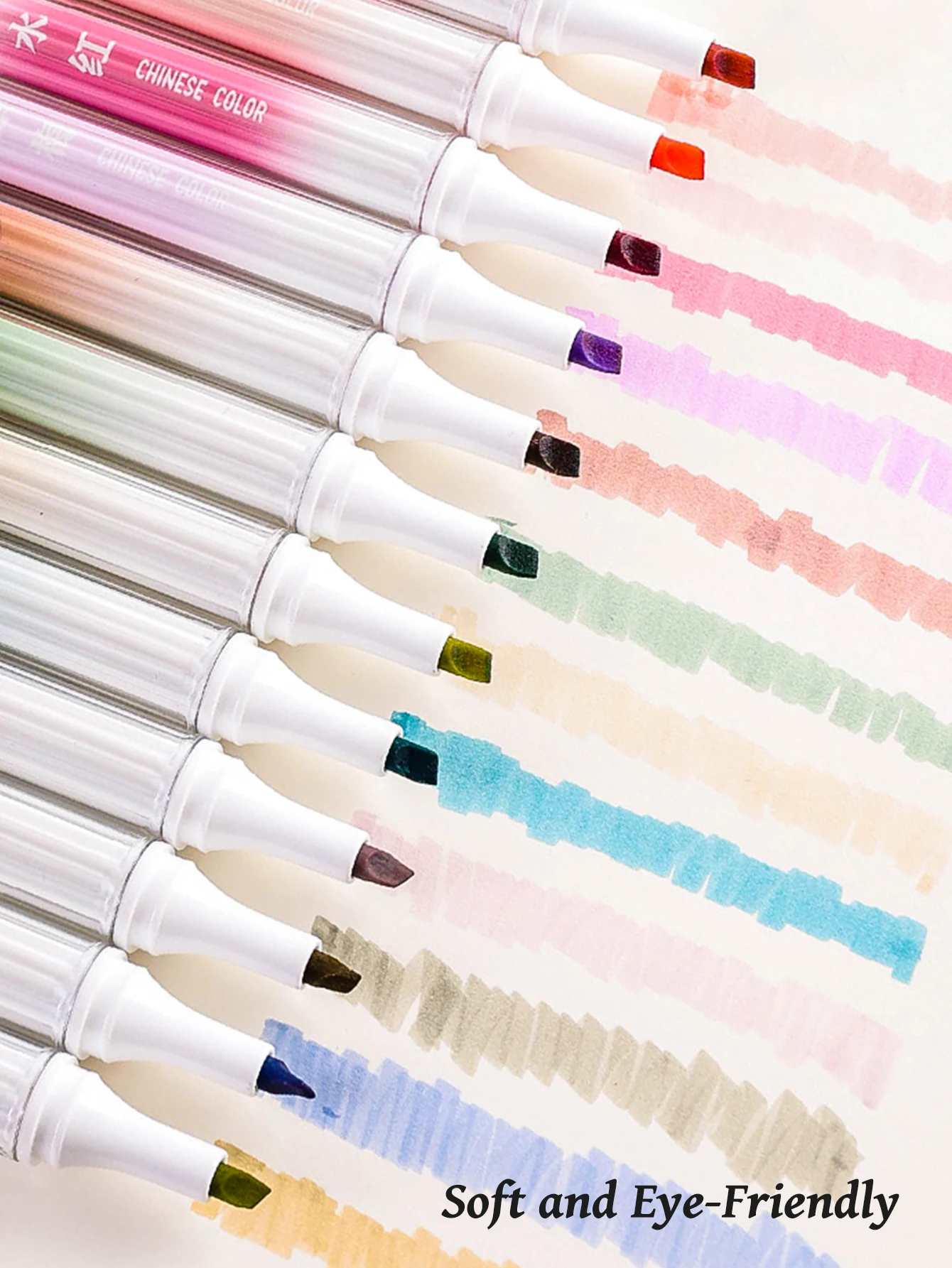 4-teiliges Set Augenschutz, weiche Pastell-Textmarker, chinesischer Stil, flexible Spitze, Aquarell-Marker, künstlerisches Studenten- und Studienzubehör – Detail 7