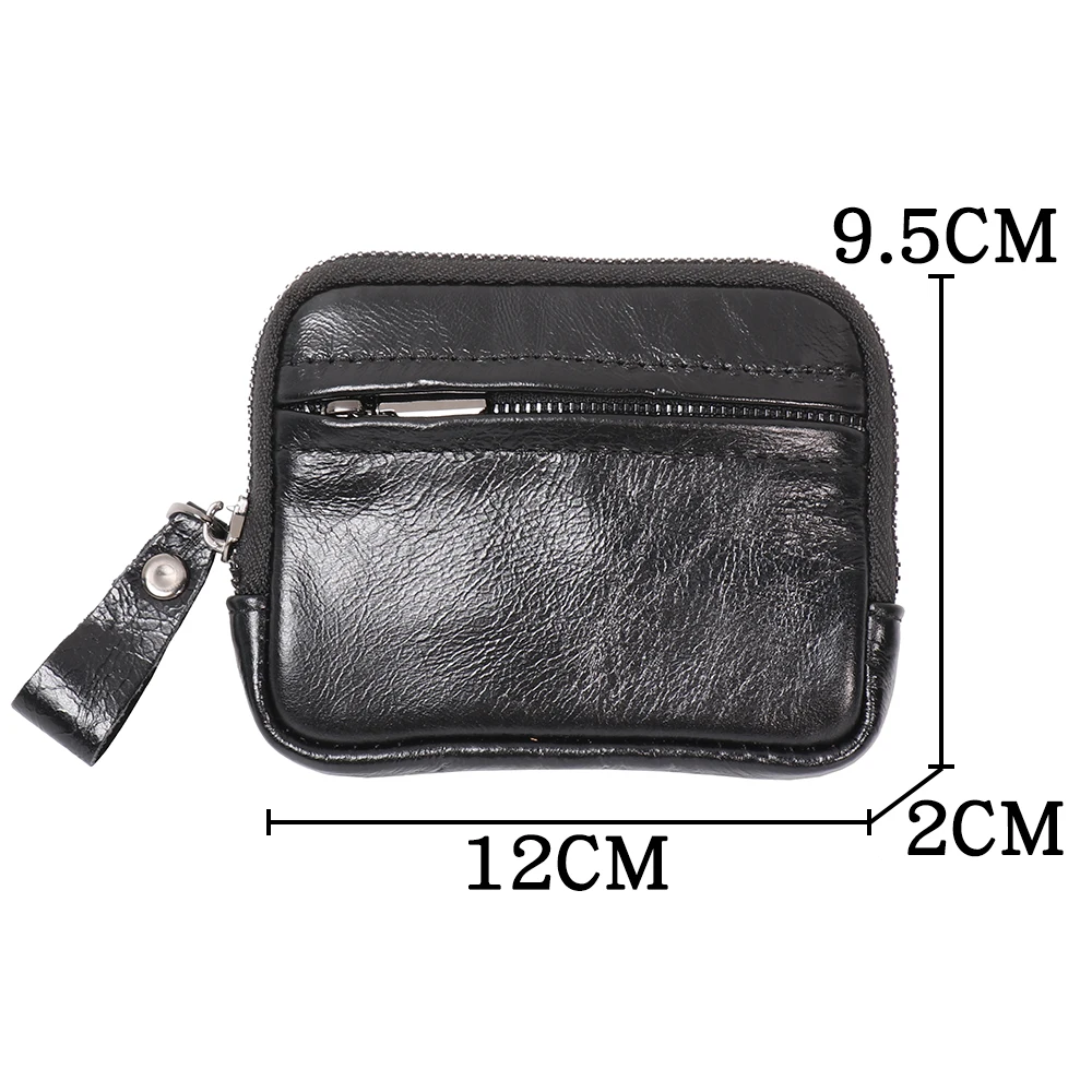 LUOKIR Einfache Münztasche, Leder-Geldbörse, Damen-Reißverschlusstasche aus weichem Leder, großes Fassungsvermögen, Geldbörse aus Rindsleder, Kartenhalter – Detail 8