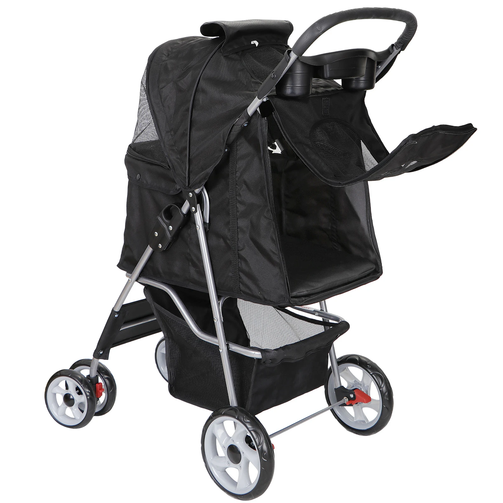 Folding Pet Stroller with Cup Holder 1
