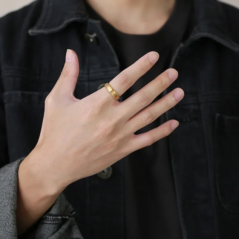 5mm Men's Black Tungsten Carbide Ring Engagement Rings Gold Color Design Matte Brushed Wedding Band Rings Anillos US 5