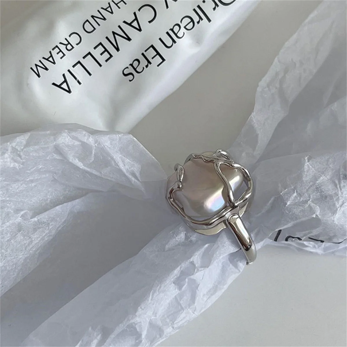 INS Fashion Silver Color Minimalist Irregular Twined Finger