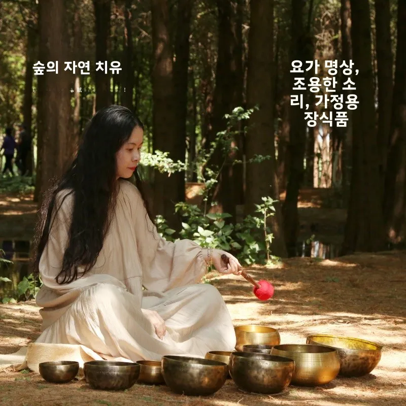 Menshihe 불교 사운드 볼 요가 명상 구리 볼 홈 장식 장식품 수제 공예 음악 기능성