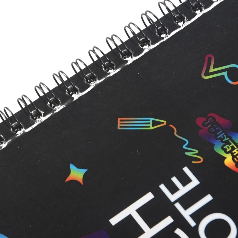 2X 19X26cm Large Magic Color Rainbow Scratch Paper Note Book Black Diy Drawing Toys Scraping Painting Kid Doodle