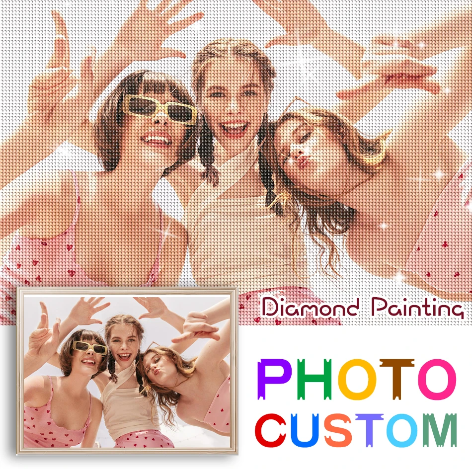 Diamond Painting Photo Custom Diamond Painting Kit Full Square/Round Diamonds Embroidery Family Photo Portrait Handmade DIY