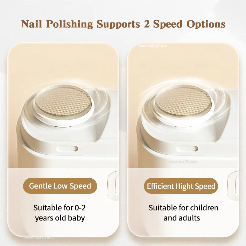 Xiaolang 전기 네일 클리퍼, 2in 1 프로 폴리싱, USB 충전식 네일 트리머,  성인용 자동 네일 커터 조명