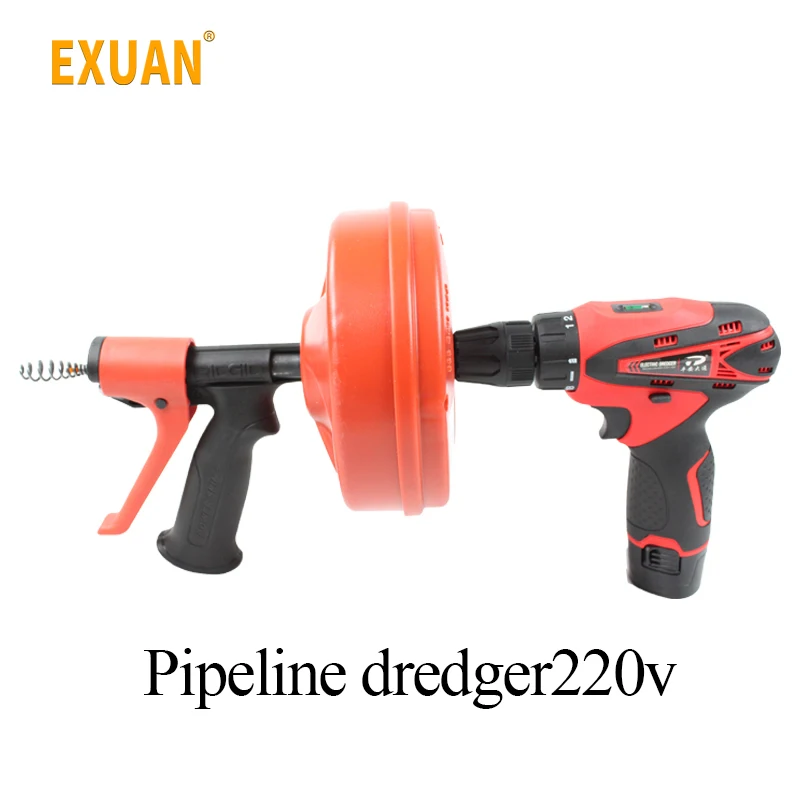 

Electric Toilet dredge Machine Sewer Artifact Home Kitchen Toilet Water Plugging Tools Pipe Dredge 7.6M Y