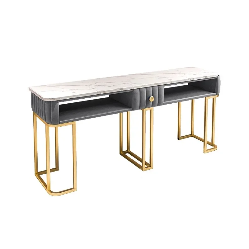 

Reception Dressing Nail Desk Professional Nail Artist Manicure Table Luxury Simple Nordic Mesa De Manicure Salon Furniture KMNT