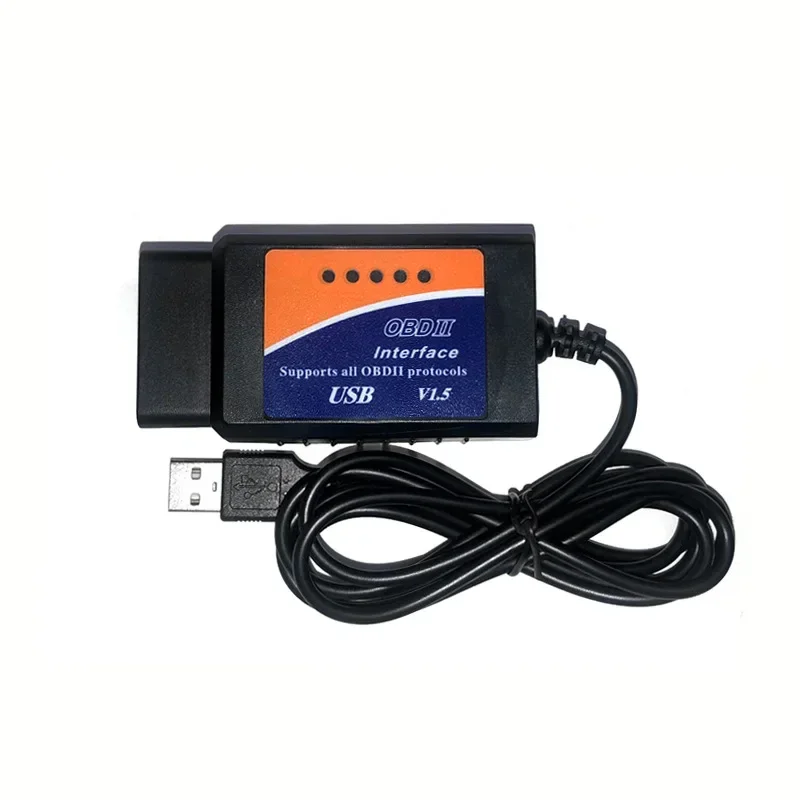 

New OBD2 Diagnostic Tool ELM327 USB V1.5 Plastic Auto Cable Interface OBDII CAN-BUS Code Reader ELM 327 1.5 PC Connection