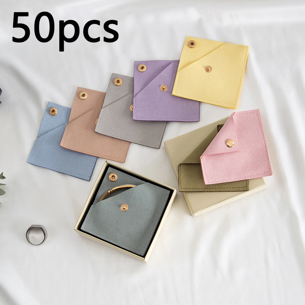 Elegant Suede Microfiber Jewelry Pouch with Button Closure