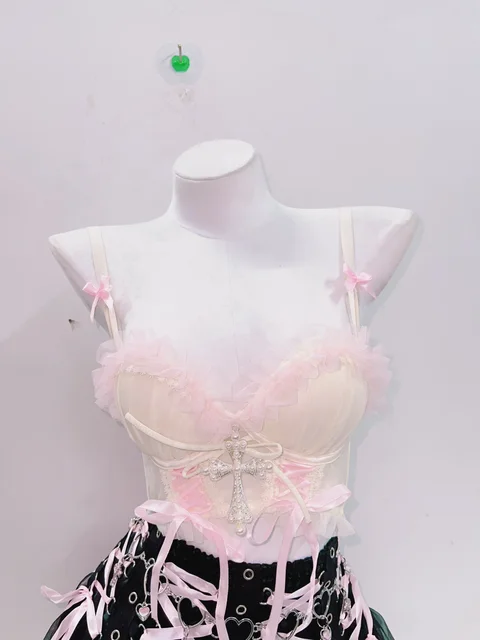 Frilly Lace Top and Lace Up Skirt 3