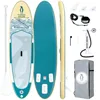 Inflatable Stand Up Paddle Board for adults youth, PVC material, green, 10'6×33×6, includes board, paddle, pump, fins, backpack